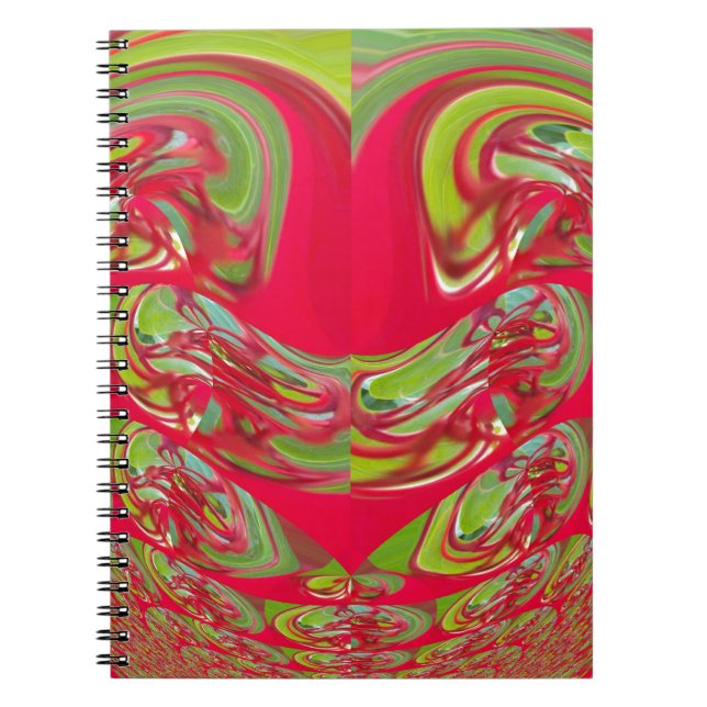Beautiful Red and Green Texture Colour Abstract Ar Notebook (Front)