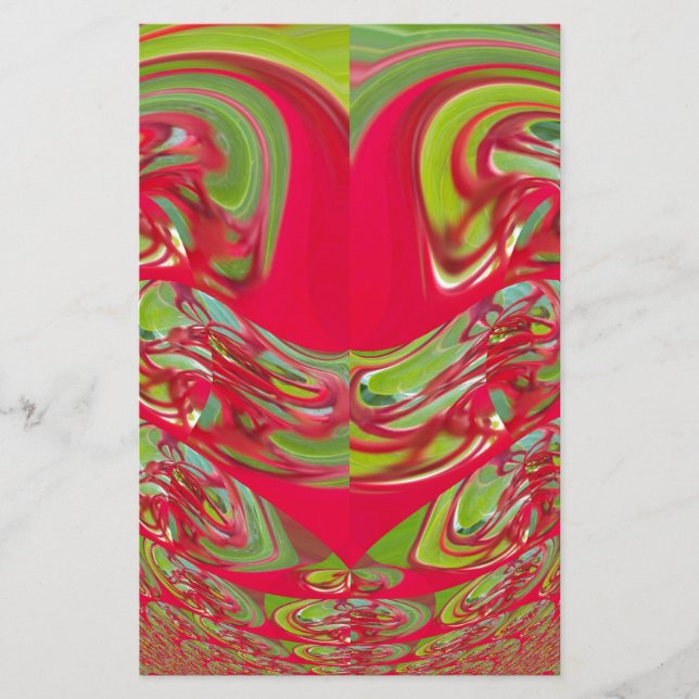 Beautiful Red and Green Texture Colour Abstract Ar Stationery (Front)