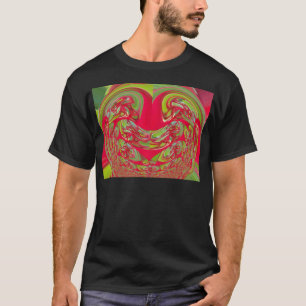 Beautiful Red and Green Texture Colour Abstract Ar T-Shirt