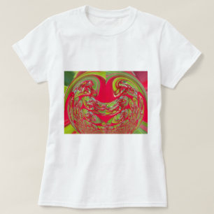 Beautiful Red and Green Texture Colour Abstract Ar T-Shirt
