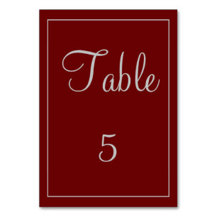 Beautiful Red and Grey Table Number