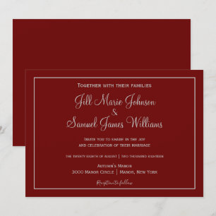 Beautiful Red and Grey Wedding Invitation