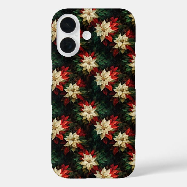 Beautiful Red and White Poinsettias Case-Mate iPhone Case (Back)