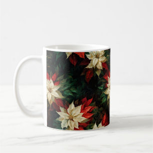 Beautiful Red and White Poinsettias Coffee Mug