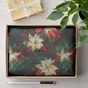 Beautiful Red and White Poinsettias Tissue Paper