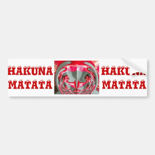 beautiful Red ash grey geometric motif ART design Bumper Sticker (Front)
