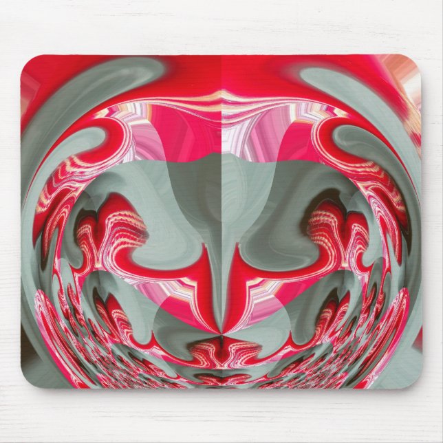 beautiful Red ash grey geometric motif ART design Mouse Mat (Front)