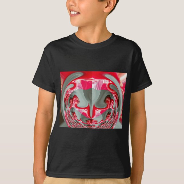 beautiful Red ash grey geometric motif ART design T-Shirt (Front)