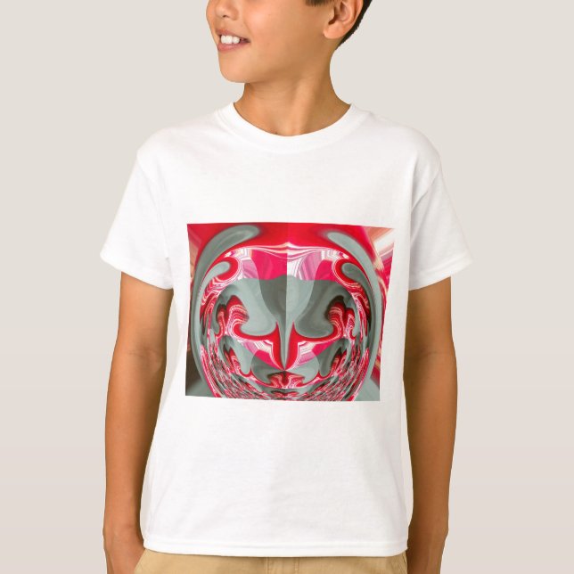 beautiful Red ash grey geometric motif ART design T-Shirt (Front)