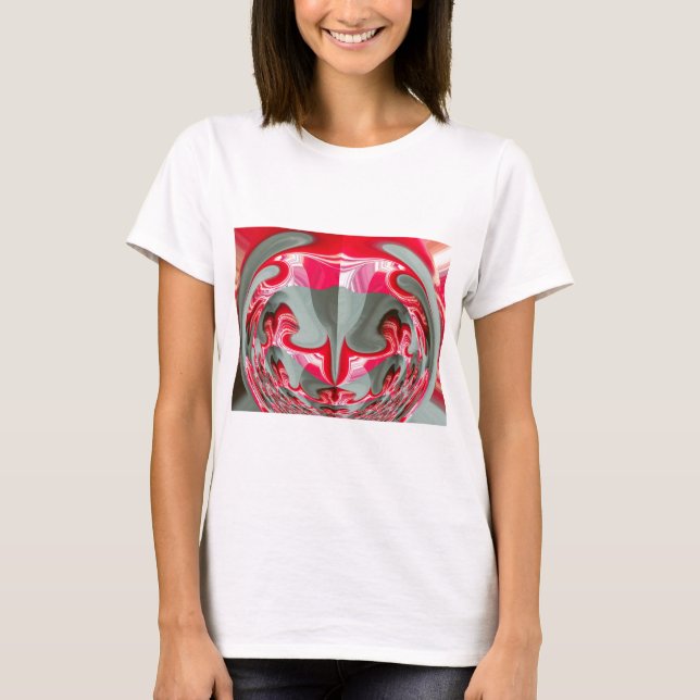 beautiful Red ash grey geometric motif ART design T-Shirt (Front)