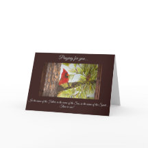Beautiful Red Bird Christian Card