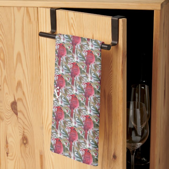 BEAUTIFUL RED BIRD KITCHEN TOWEL (Thirds Fold)