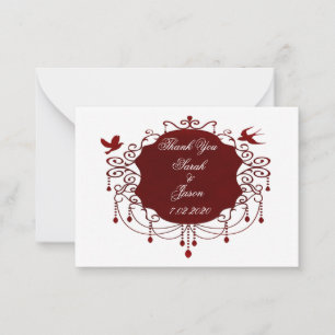 Beautiful Red Birds Thank You Card