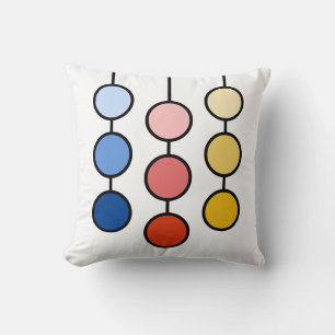 Beautiful Red Blue Yellow Hanging Circles Cushion
