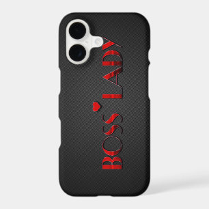 Beautiful Red Boss Lady Text with Carbon