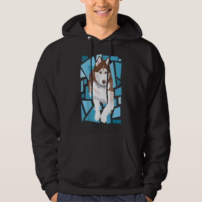 beautiful red brown Siberian Husky with blue eyes Hoodie (Front)