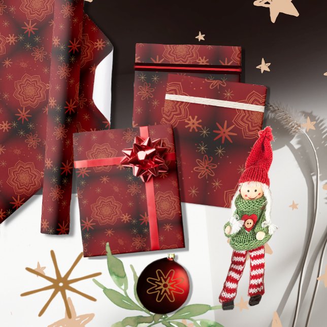 Beautiful Red, Burgundy floral Wrapping Paper (Beautiful Red, Burgundy floral Wrapping Paper)