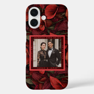 Beautiful Red Calla Lilies Rustic Wedding iPhone 16 Case
