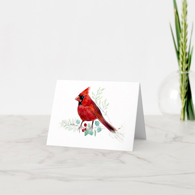 Beautiful Red Cardinal Watercolor Note Card (Beautiful Red Cardinal Watercolor Blank Note Card from Jenn Steffen Art
)