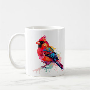 Beautiful Red Cardinal Watercolor Sketch Coffee Mug