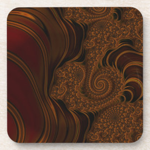 Beautiful Red Cherry Caramel Fractal Coaster