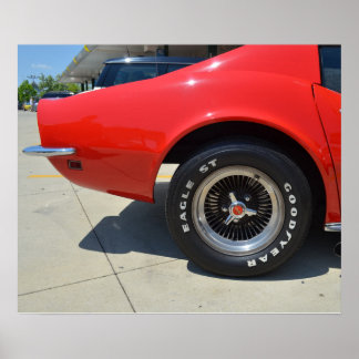 Beautiful red Chevrolet Corvette C3. Poster