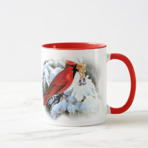 Beautiful Red Christmas Cardinal Welcome Christmas Mug