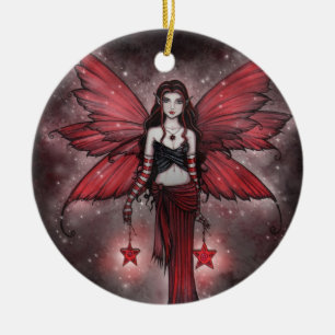 Beautiful Red Christmas Fairy Ornament