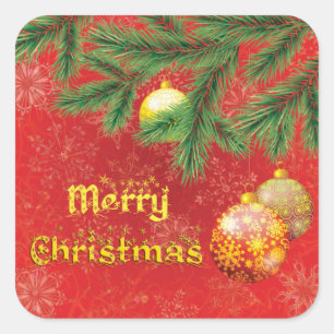 Beautiful Red Christmas Inspired Square Sticker