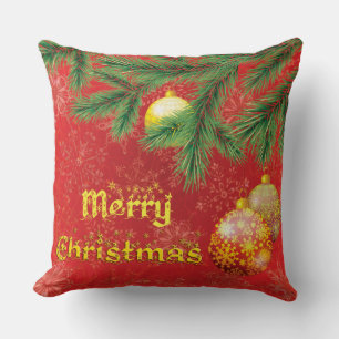 Beautiful  Red Christmas Inspired Throw Pillow