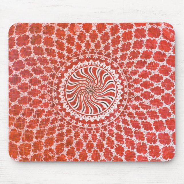 Beautiful red colour design on mouse pad (Front)