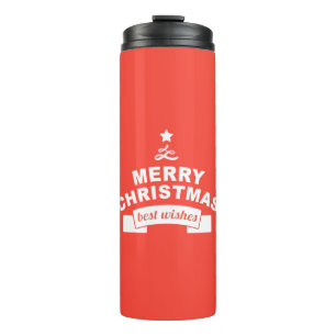 Beautiful Red Cute Christmas Best Wishes Thermal Tumbler