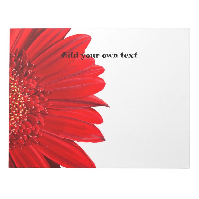 Beautiful Red Daisy Template Notepad (Front)