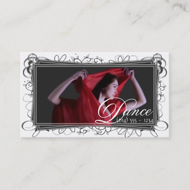Beautiful Red Dancer Business Cards (Front)