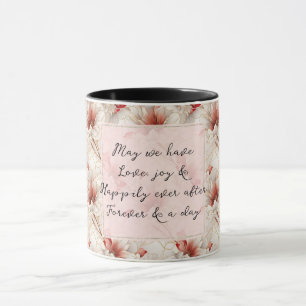 Beautiful Red Floral Romantic Wedding Mug