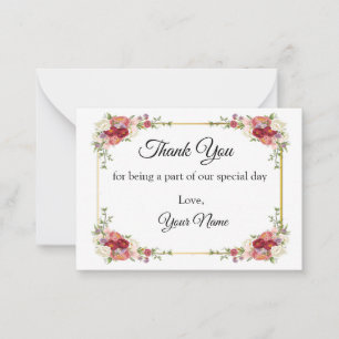 Beautiful Red Flower In Thank You Card