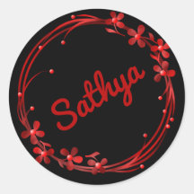 Beautiful red flowers monogram personalised Name