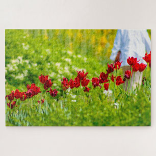 Beautiful red flowers, Netherlands Jigsaw Puzzle