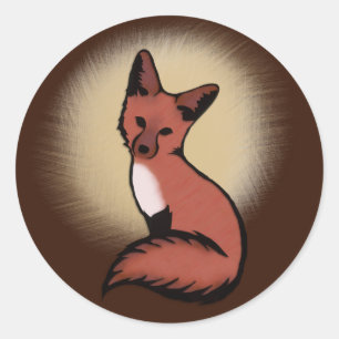 Beautiful Red Foxy Fox Classic Round Sticker