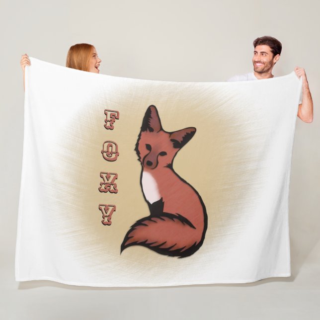Beautiful Red Foxy Fox Fleece Blanket (In Situ)