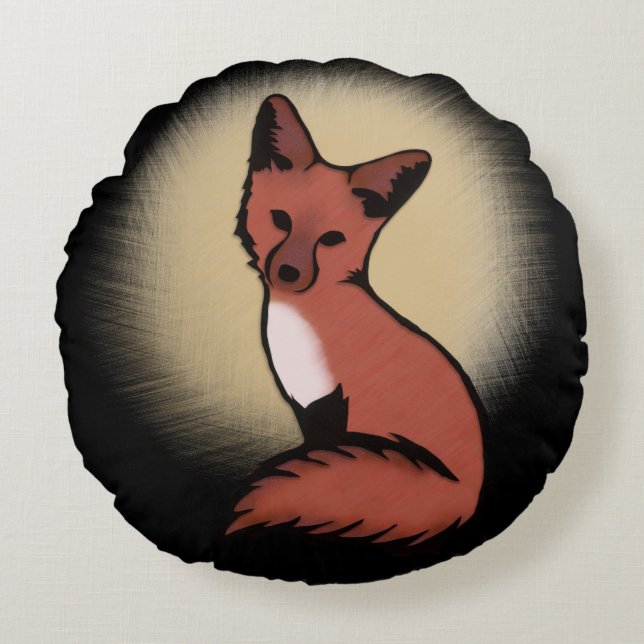 Beautiful Red Foxy Fox Round Cushion (Front)