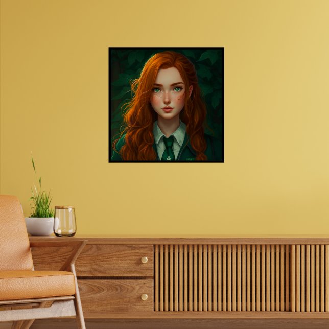 Beautiful Red Girl Anime Poster (Living Room 2)