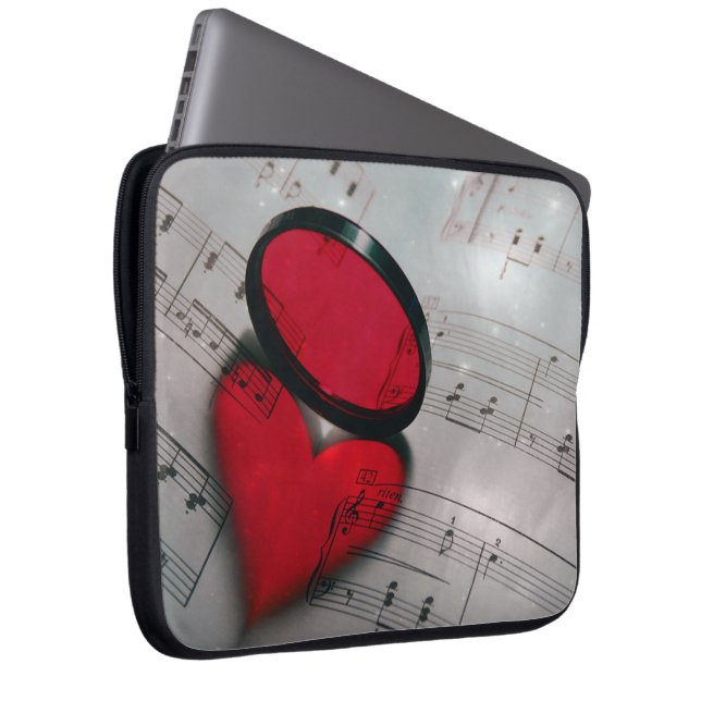 Beautiful red glass reflection forming a heart laptop sleeve (Front Right)