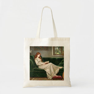 Beautiful Red Haired Woman Reading Book Artistic   Tote Bag