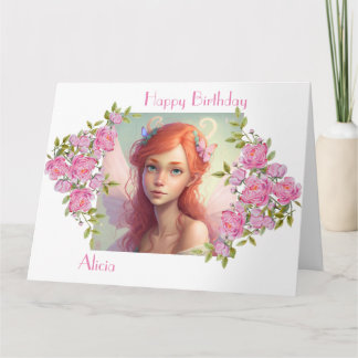 Beautiful Red Head Fairy girl. Card