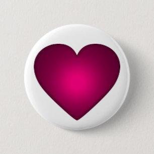 Beautiful Red Heart 6 Cm Round Badge