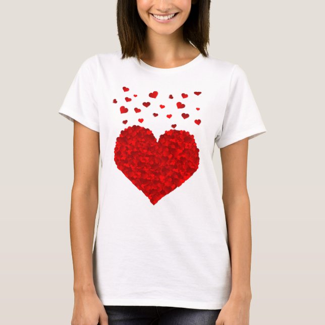 Beautiful Red Heart Valentine's Day T-Shirt (Front)