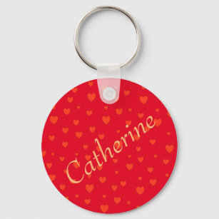 Beautiful Red Hearts Flask Key Ring