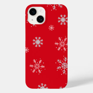 Beautiful Red illustrative snowflake Red Backgroun Case-Mate iPhone 14 Case