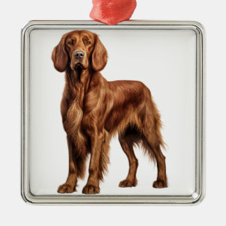 BEAUTIFUL RED IRISH SETTER DOG METAL TREE DECORATION
